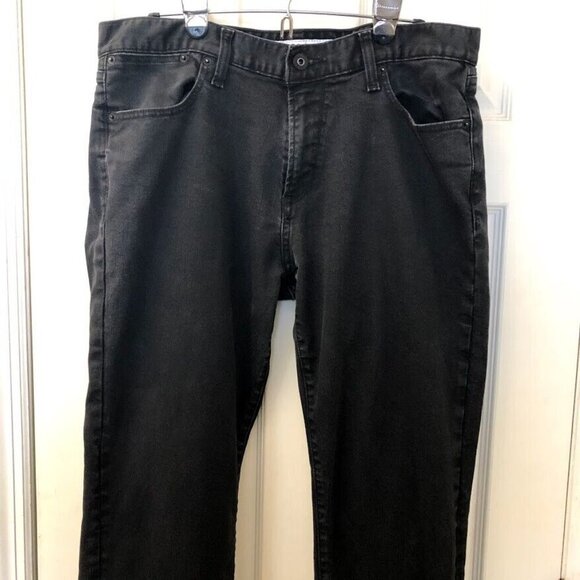 Express Rocco Men's Black Denim Jeans Slim Fit Straight Leg 36 x 34 Zip Closure - Picture 11 of 13